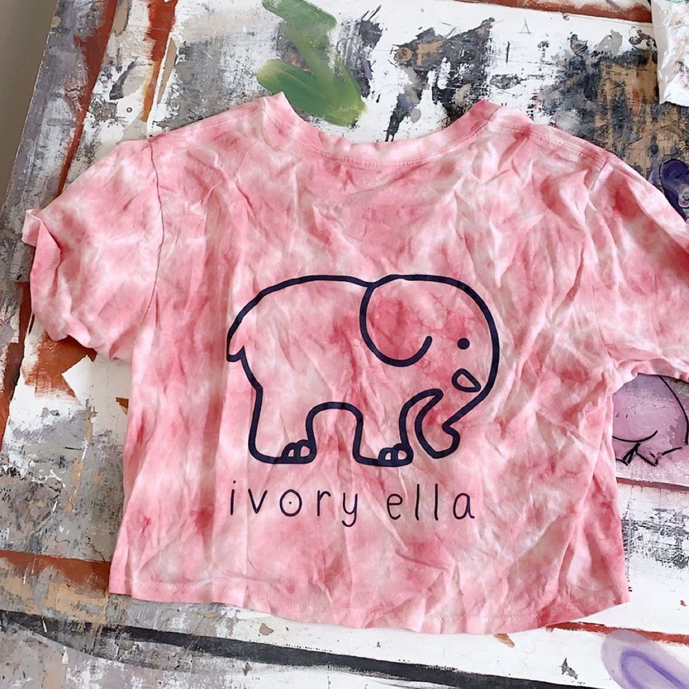 ivory ella tie dye crop top
